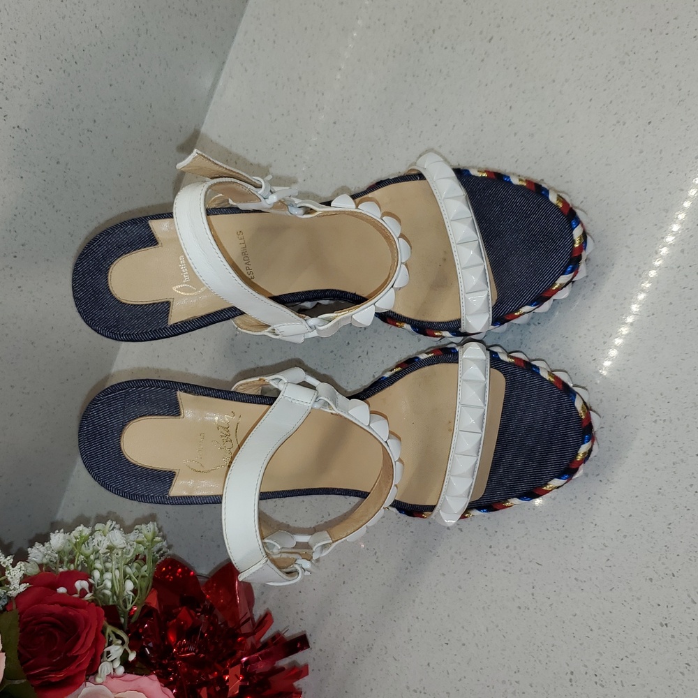 CHRISTIAN LOUBOUTIN Cataclou 140 Wedge Sandals (sz 38)(sz 7.5) - Picture 6 of 8
